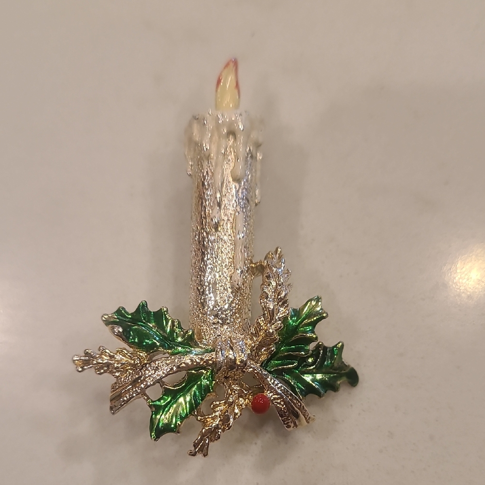 Elegant Holiday Candle Ornament